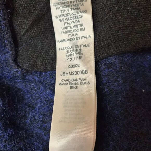 7 For All Mankind Mohair Blend Cardigan Blue Black Italy S Cobain Style Grunge - Picture 7 of 8